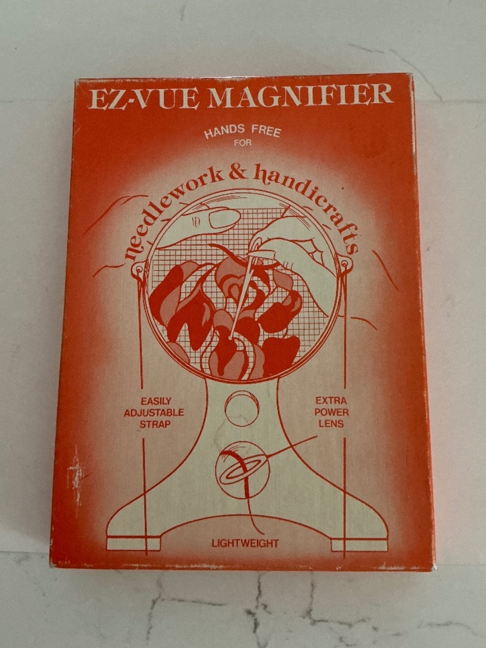 Vintage EZ-VUE Hands-Free Magnifier for Needlework & Handicrafts | Original Box